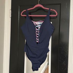 Lilly Pulitzer Isle Lattice One-Piece Swimsuit - worn ONCE